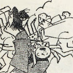 大震災喜悲劇 (二) 山田みのる<br>Sketch by cartoonist Yamada Minoru<br>Source: <a href="https://dl.ndl.go.jp/pid/1206963/1/59">下谷區史附錄大正震災志</a>, 1937