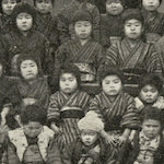 Japanese Earthquake Children (The Parents of these Children have been killed by Earthquakes) Glydax Series 428<br>Source: Postcard
