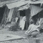 四谷區旭町  九月十八日<br>Makeshift shelters in Yotsuya, 18 September 1923<br>Source: 大正大震災誌  警示廳, 1925