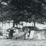 上野公園内 九月七日<br>Makeshift shelters in Ueno Park, 7 September 1923<br>Source: 大正大震災誌  警示廳, 1925