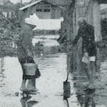 本所區押上  九月二十八日<br>Flooded makeshift shelters in Honjo, 28 September 1923, following a typhoon that ravaged Tokyo on 24 September<br>Source: 大正大震災誌  警示廳, 1925