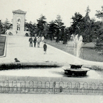 Hamacho Park, one of the three large parks of the reconstruction work<br>Source: <i>The Reconstruction of Tokyo</i>, 1933