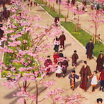 （大東京）我國最初の河岸公園たる墨田公園のの展望<br>The Sumida River side Park, described as the first riverside park in Japan<br>Source: Postcard