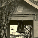 震災記念堂鐘楼<br>Commemorative Bell and Bell Tower. The bell was donated by Chinese Buddhists to mourn victims of the earthquake. The bell tower, in which the bell is enshrined, was completed in August 1930.<br>Source: Postcard